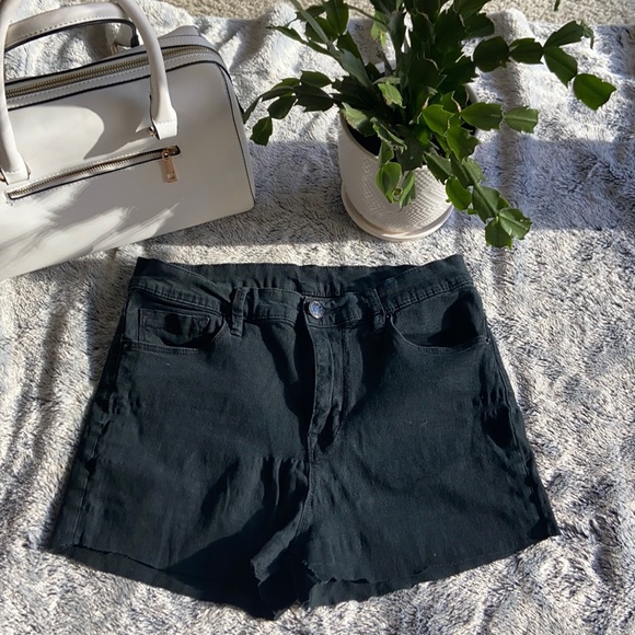 Urban Outfitters Pants - BDG Twig High Rise Raw Hem Black Shorts Highwaist